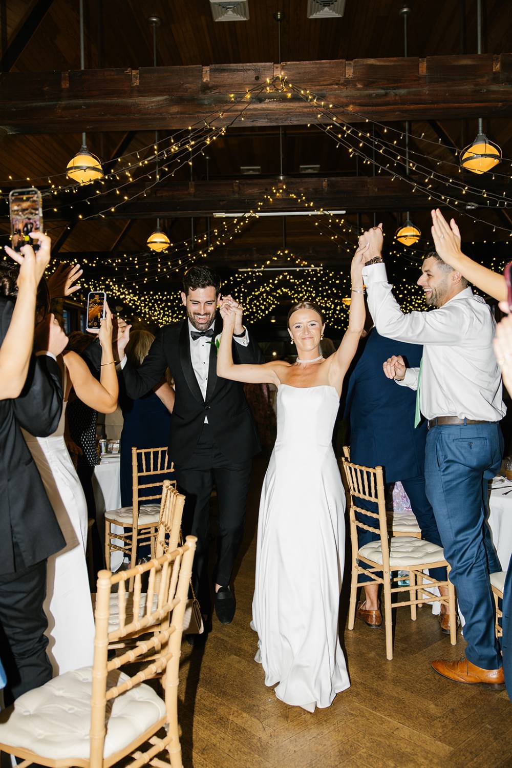 strapless satin wedding dress coastal rhode island wedding