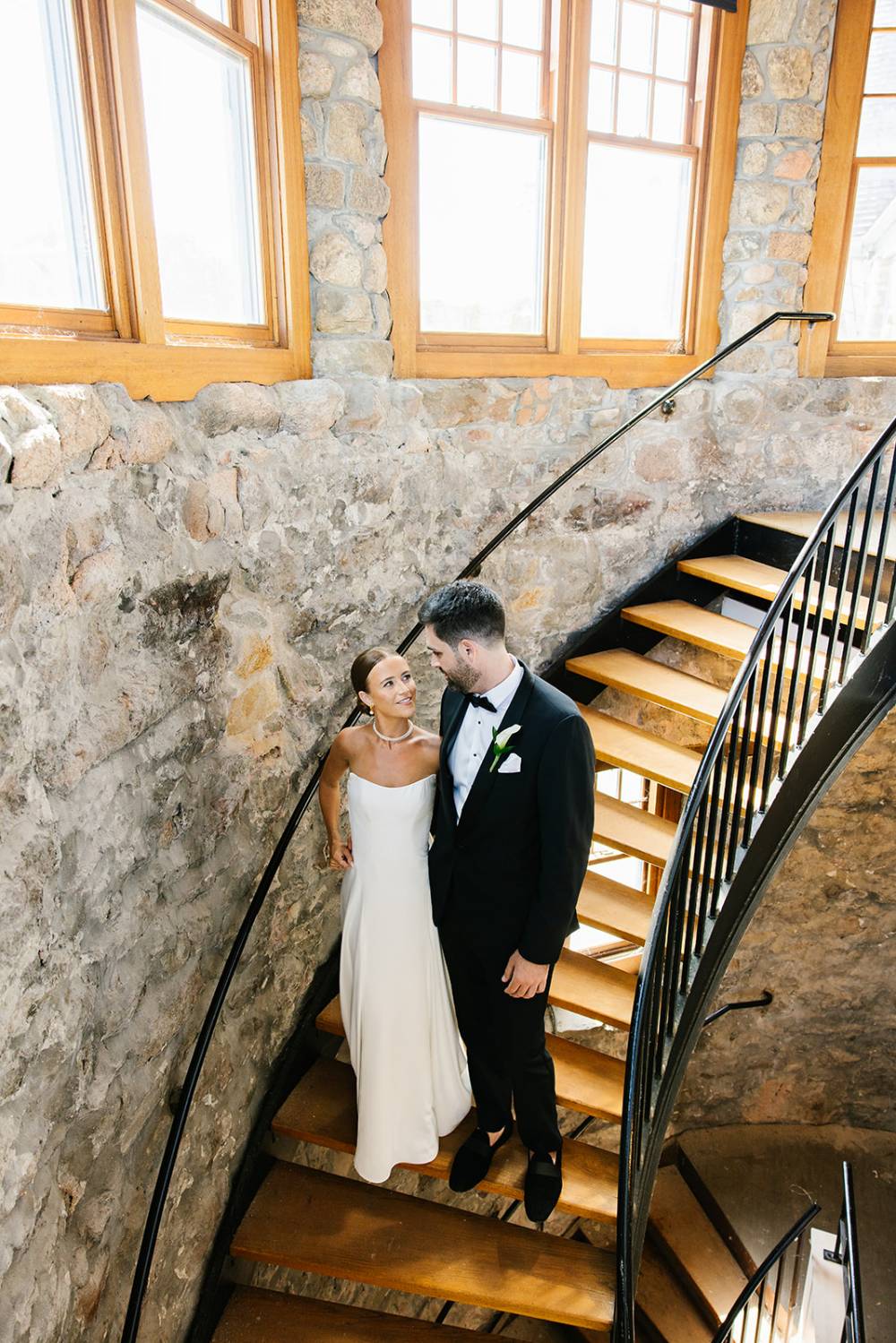 strapless satin wedding dress coastal rhode island wedding