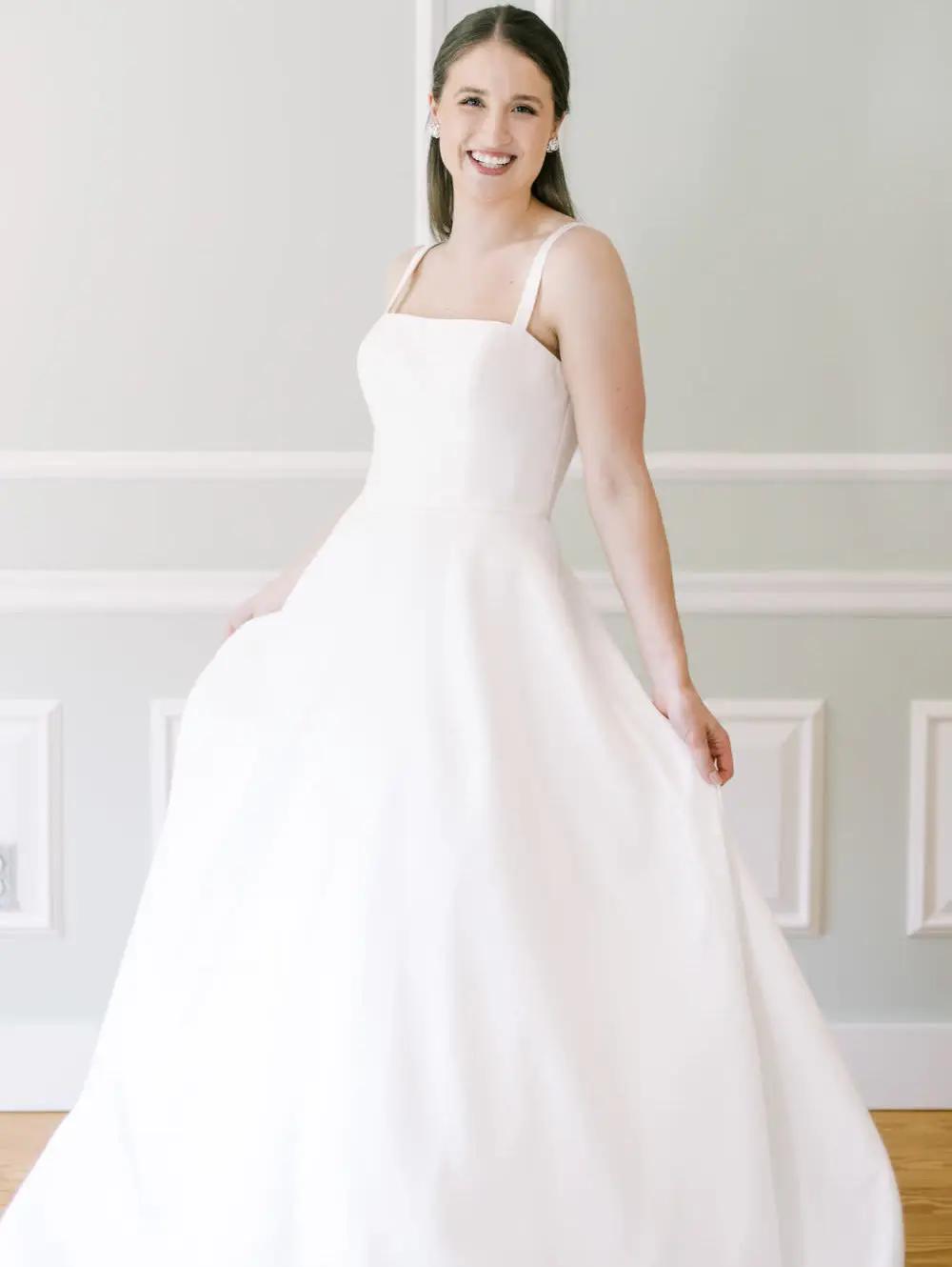 Model wearing a ball gown