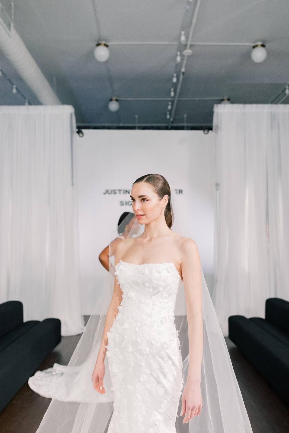 3d floral bridal dress by justin alexander