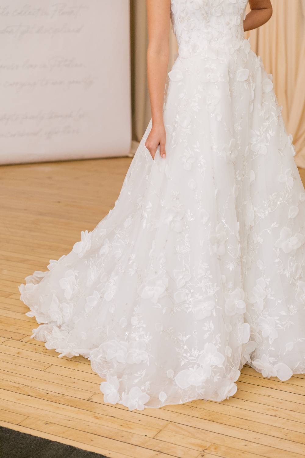 3d floral bridal dress