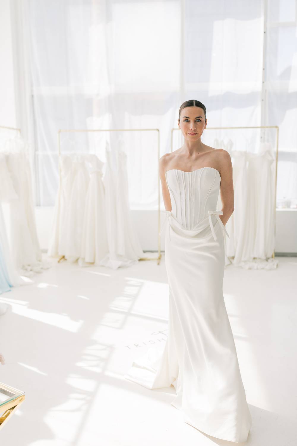 hip swoop wedding dress by trish peng