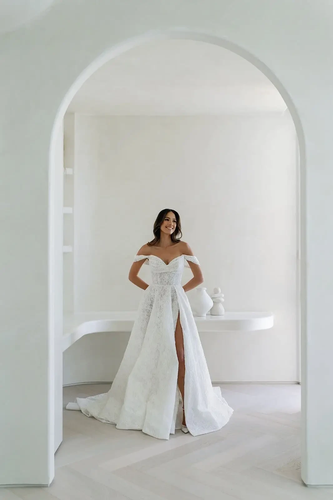 TRENDING BRIDAL STYLE: HIGH LEG SLIT WEDDING DRESSES Image