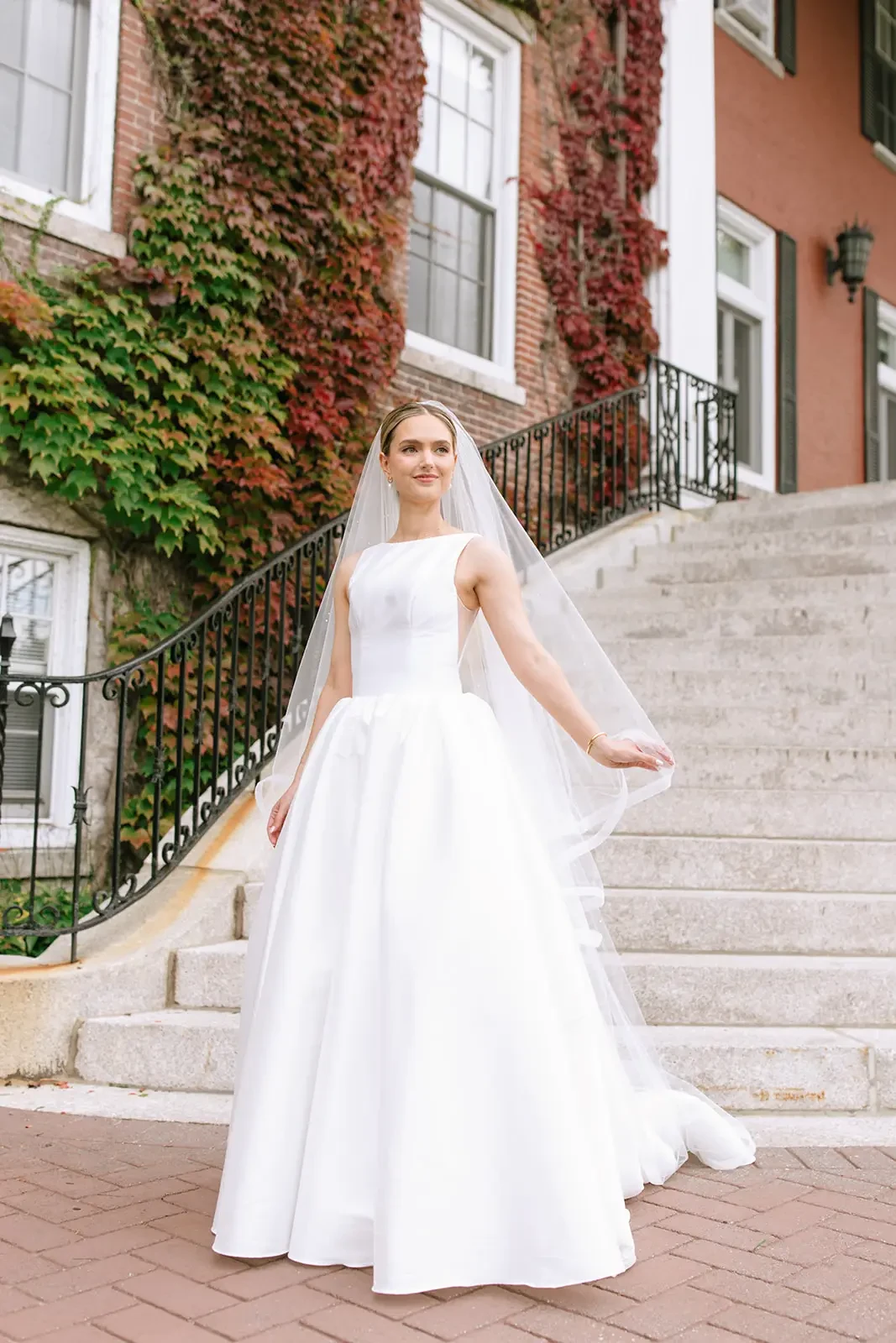 Maura's Classic Garden Wedding in a Jenny Yoo Satin Ball Gown. Mobile Image