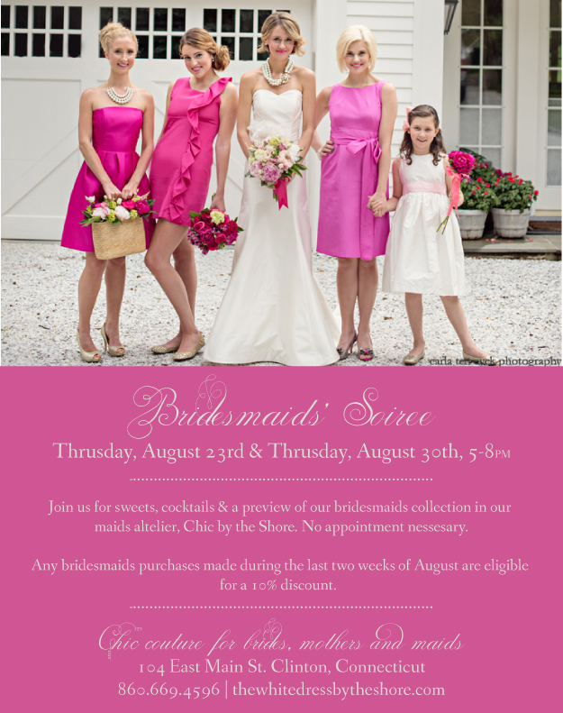 August 23 &amp; 30: Bridesmaid Open House . Desktop Image