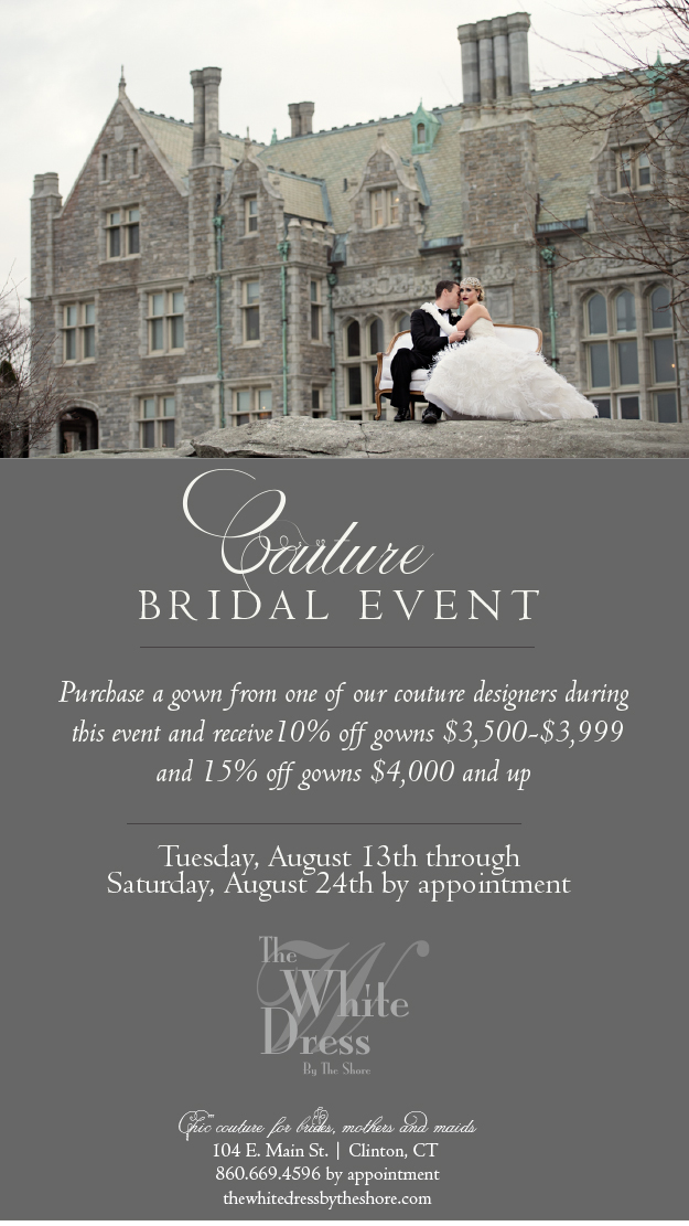August 13-24: Couture Bridal Event. Desktop Image