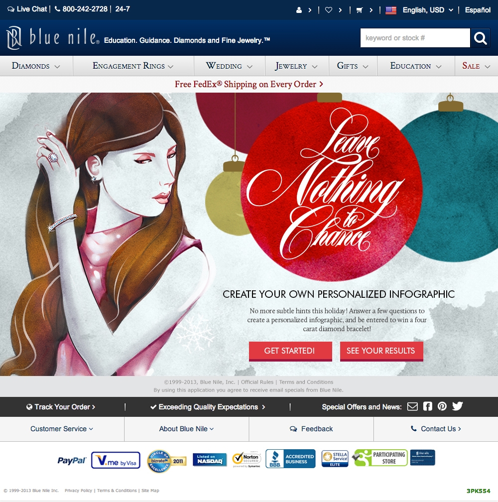 What We&#39;re Loving: Blue Nile&#39;s &#39;Leave Nothing to Chance&#39; App. Desktop Image