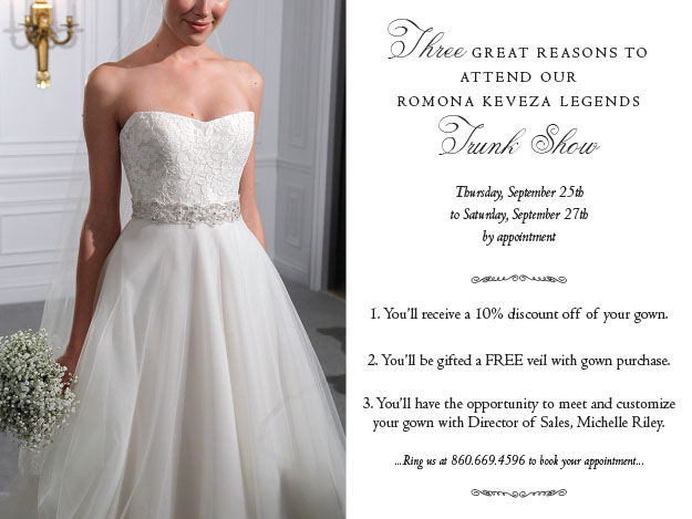 Romona Keveza Legends Trunk Show Special Offers. Desktop Image