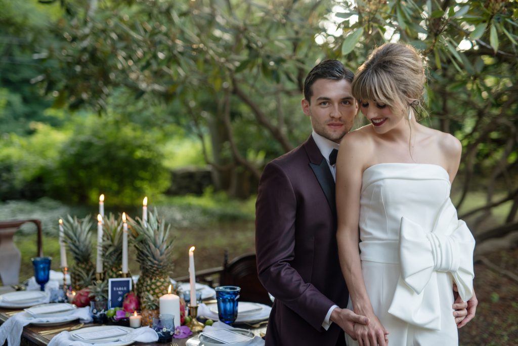 Black and White Wedding Editorial Shoot at The Copper Beach Inn