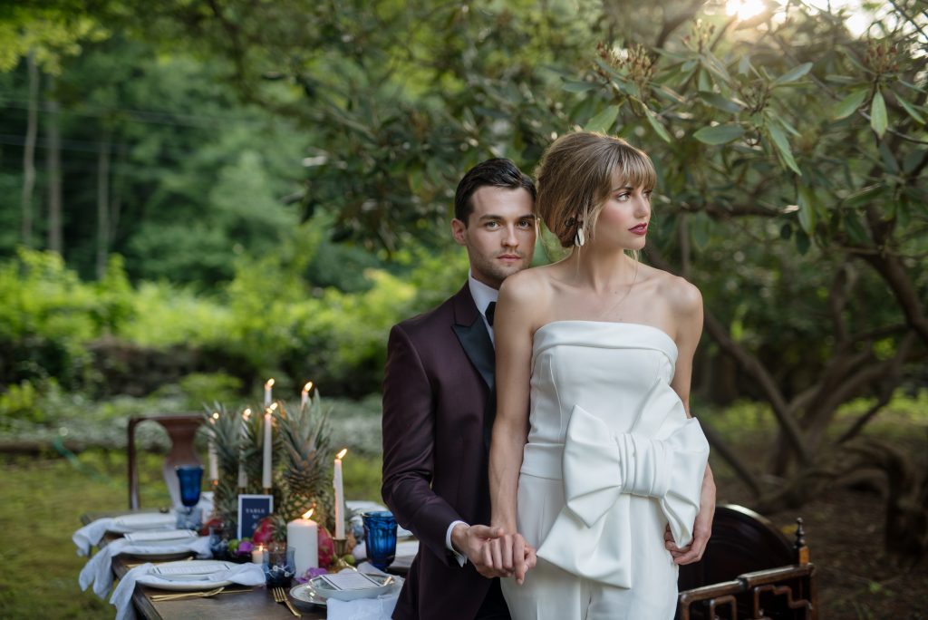 Black and White Wedding Editorial Shoot at The Copper Beach Inn