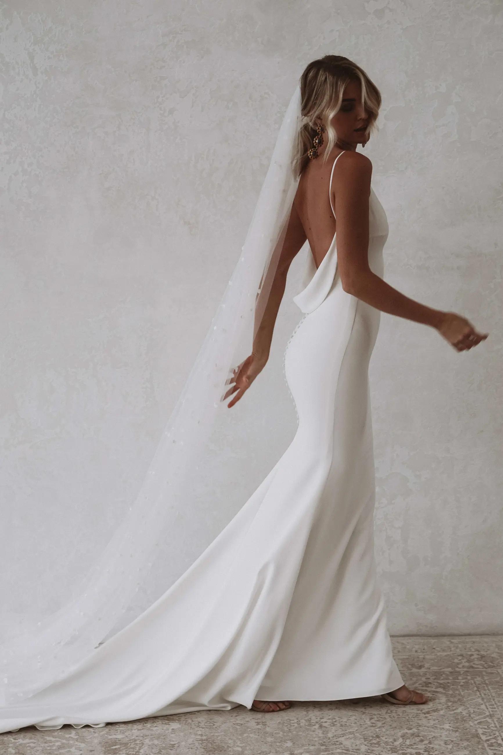 Model wearing a bridal collection gown