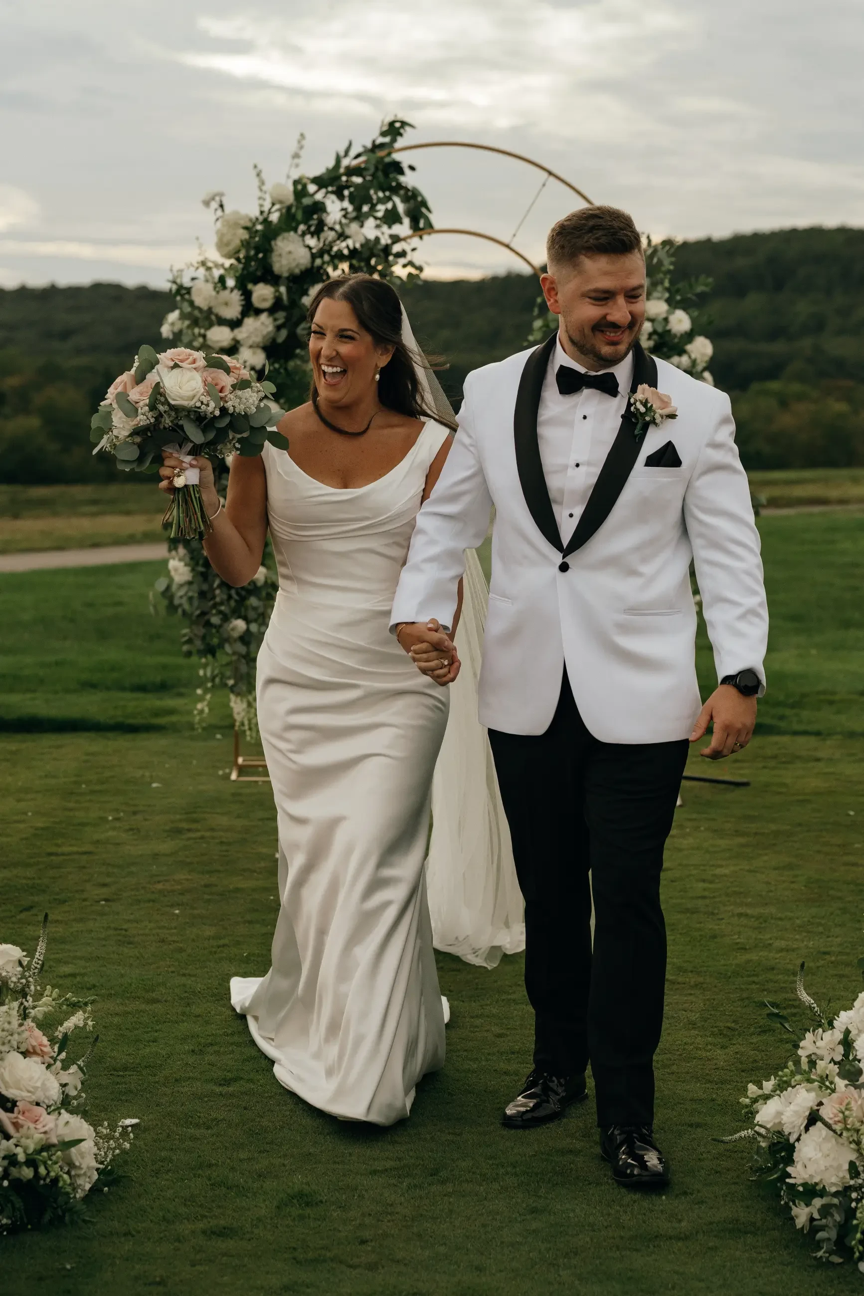 Real Bride wearing Trish Peng wedding dress