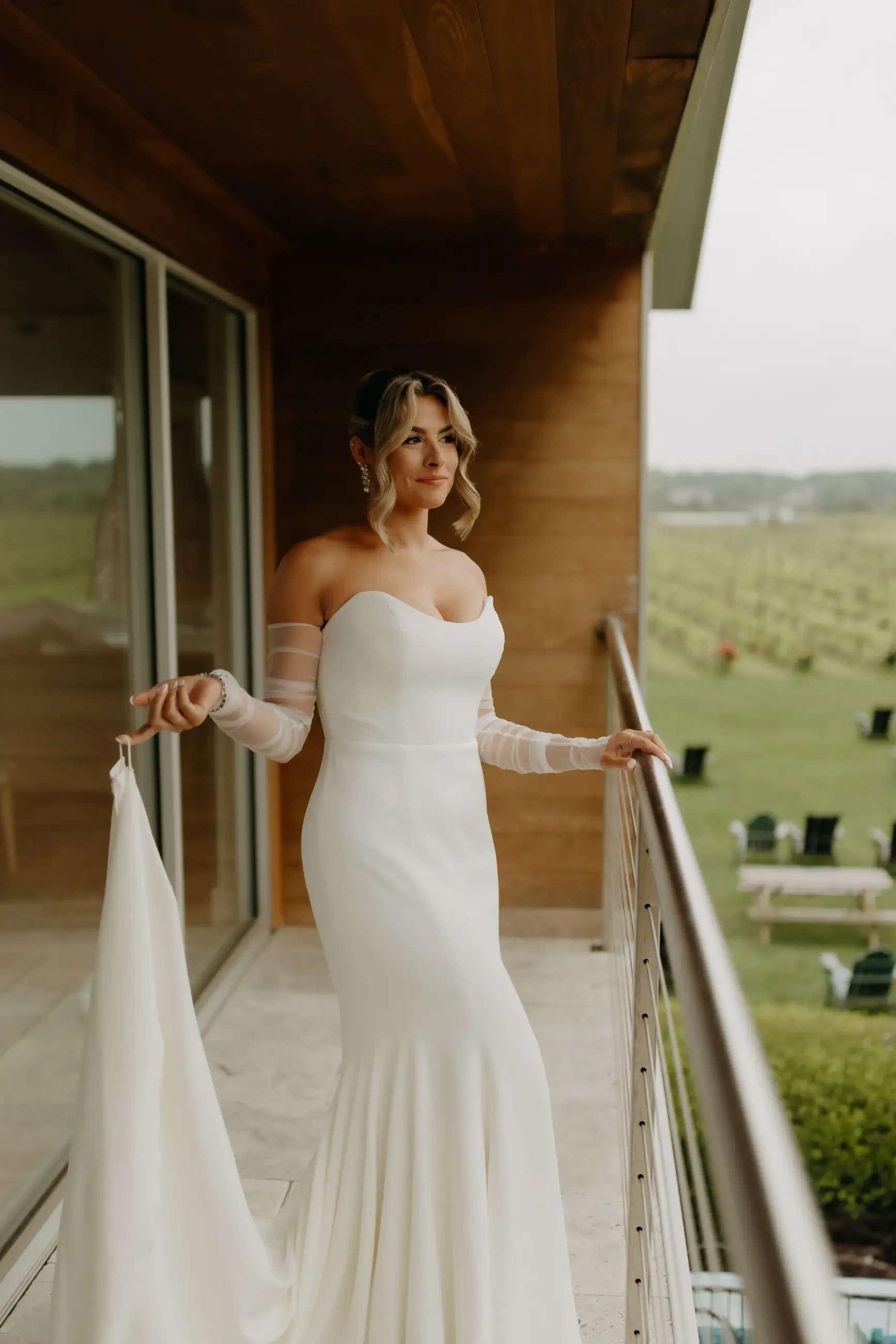 White Dress by the Shore Real Bride