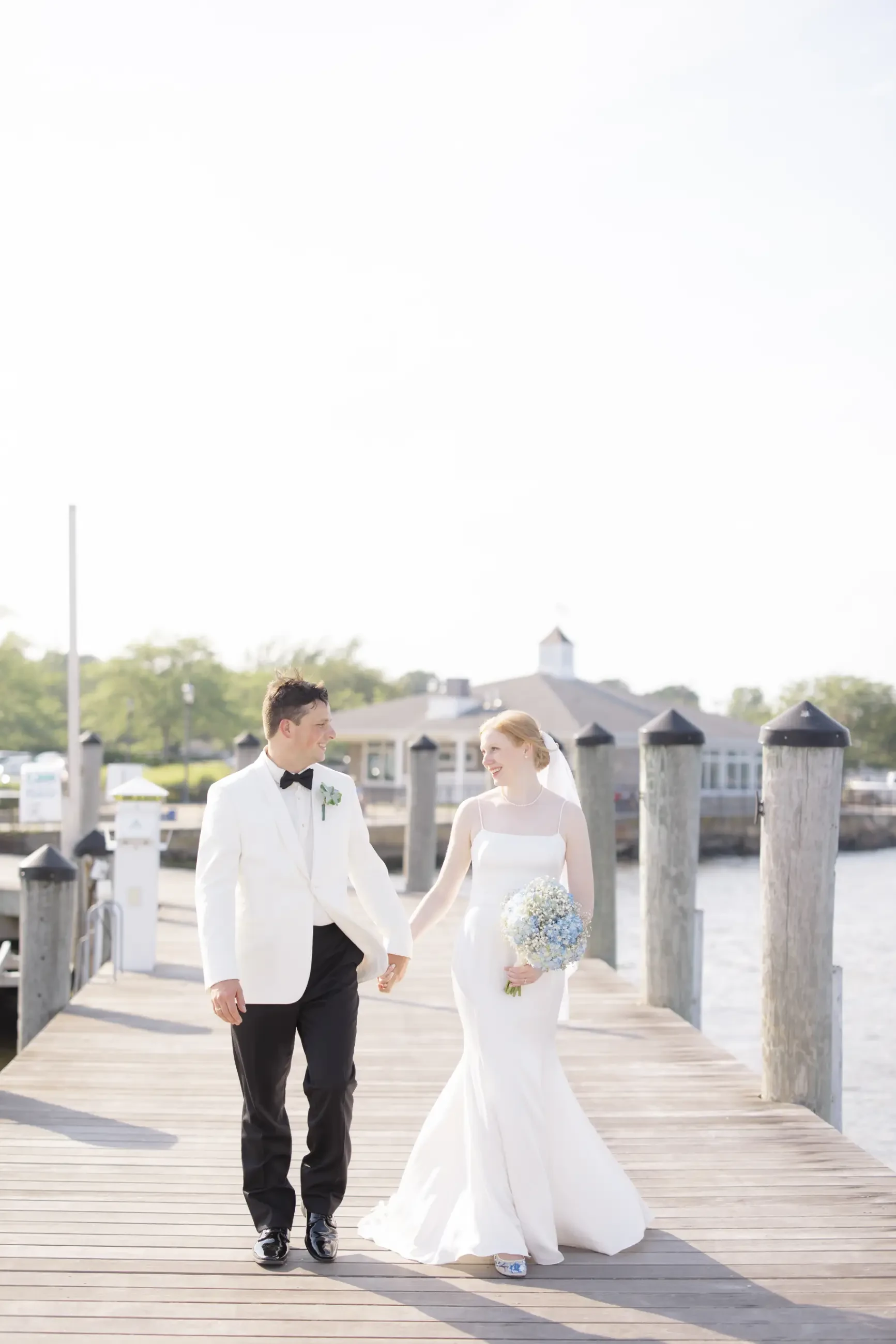 White Dress by the Shore Real Bride