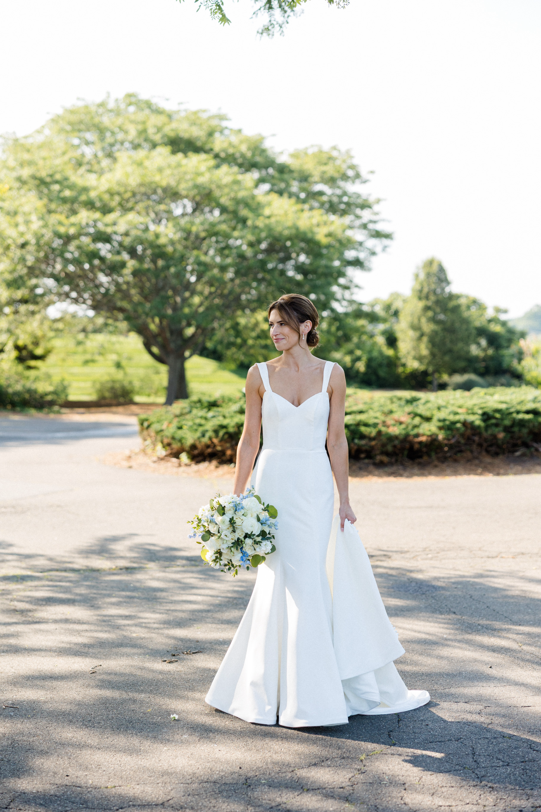 White Dress by the Shore Real Bride