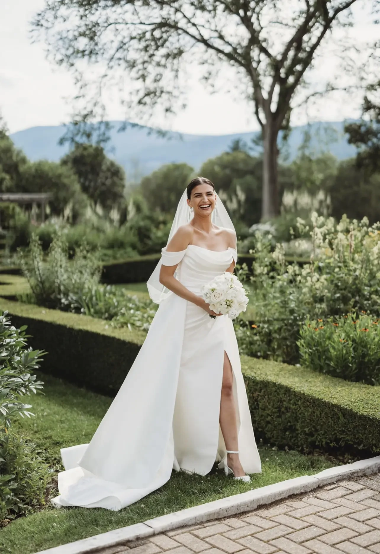 White Dress by the Shore Real Bride