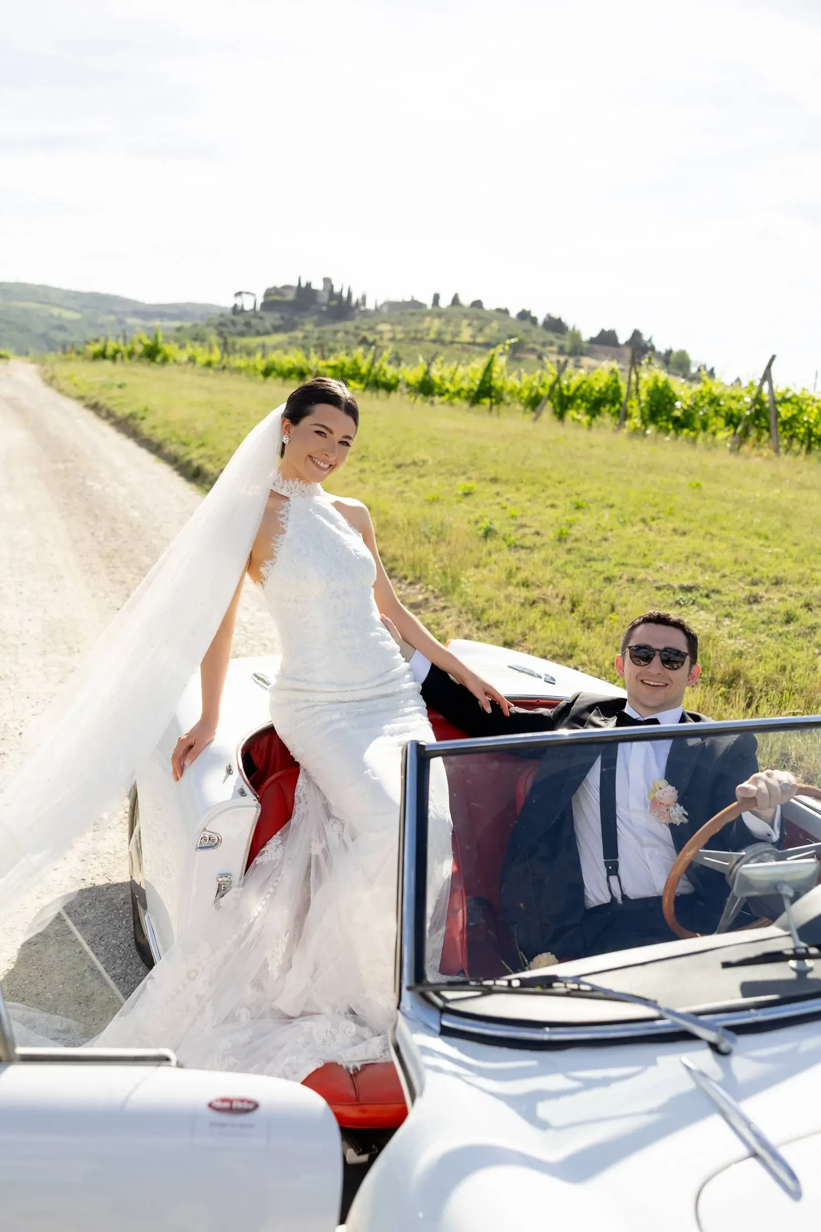 White Dress by the Shore Real Bride Image