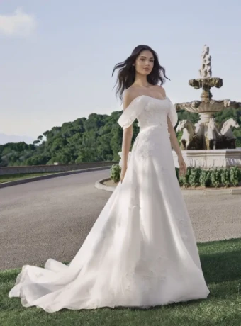 Kelly Faetanini Gaelle with sleeves $0 Ivory thumbnail