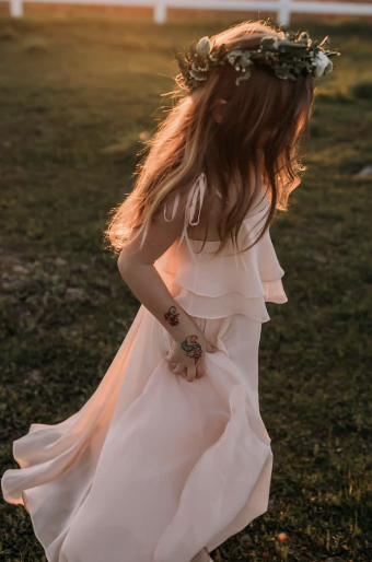 Jenny Yoo Collection Bridal Penny $1 Sweet Pea Winter White thumbnail