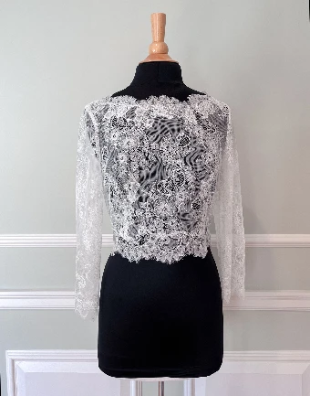 Antonio Gual C10149 Lace Jacket $0 Ivory thumbnail