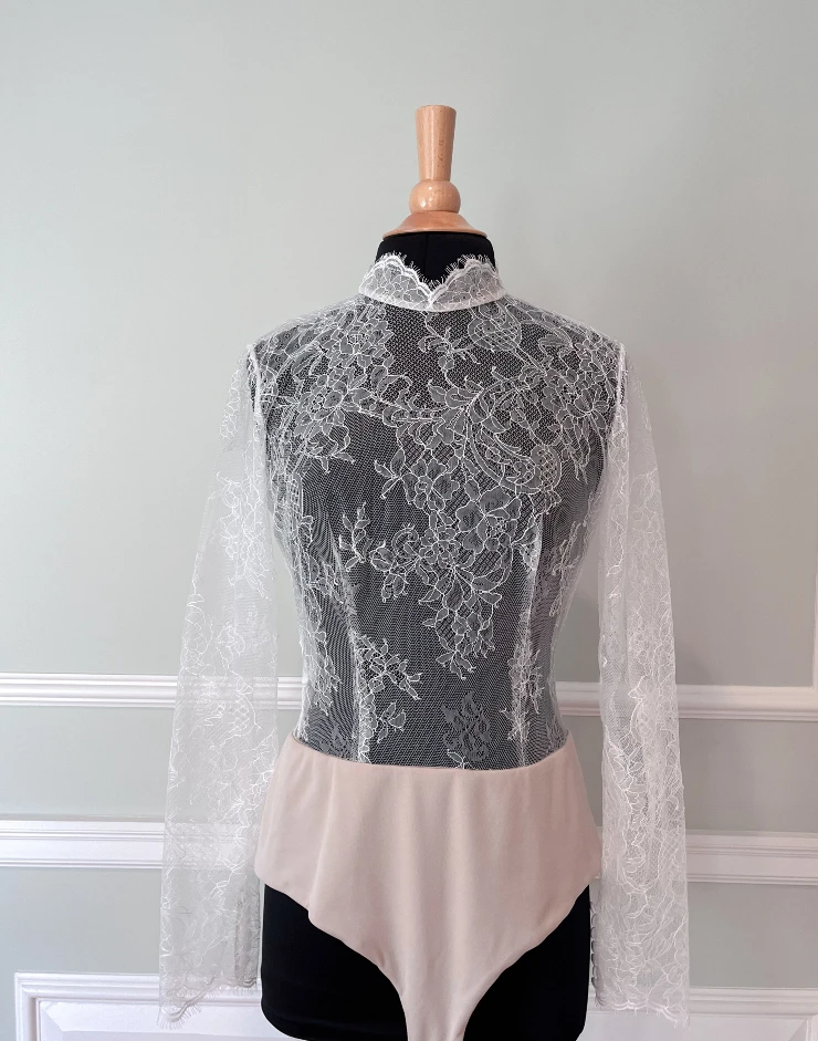 Thanks & Goodluck Chantilly Lace Bodysuit #0 Ivory/Nude picture