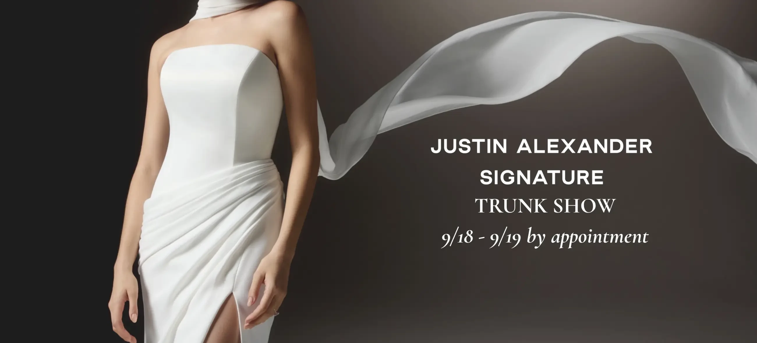 Justin Alexander Signature Trunk Show desktop banner