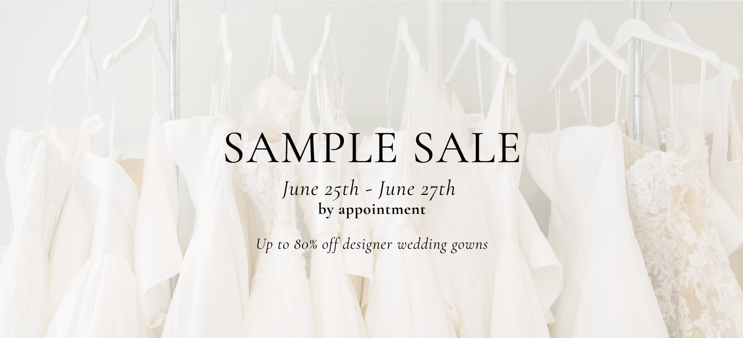 Sample Sale at The White Dress by the Shore - desktop banner