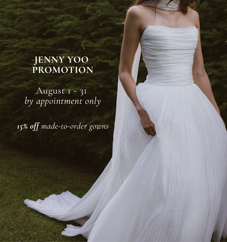 Bride wearing Jenny Yoo wedding dress